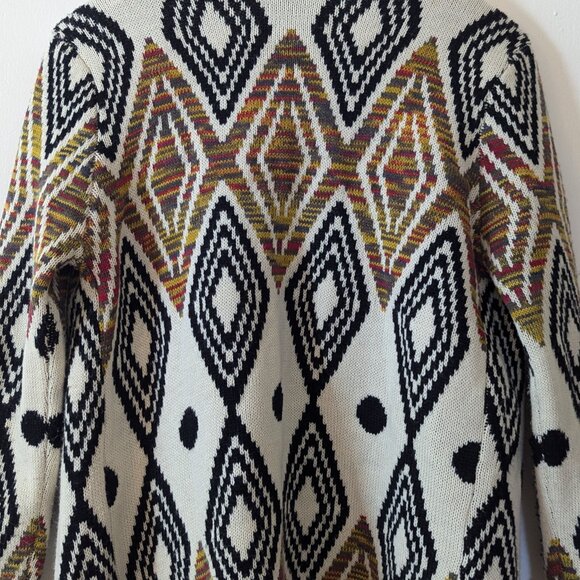 Mismash Multicolor Geometric Open Front Cardigan, Size M - Picture 4 of 11